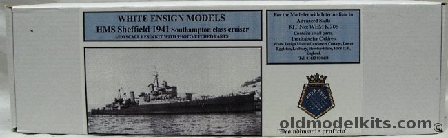 White Ensign 1/700 HMS Sheffield 1941 Southampton Class Cruiser, WEM K706 plastic model kit